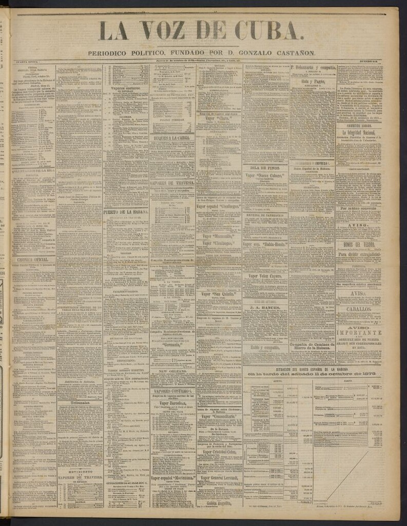 Miniatura de La Voz de Cuba: diario conservador del 16 de octubre de 1873, nº 244