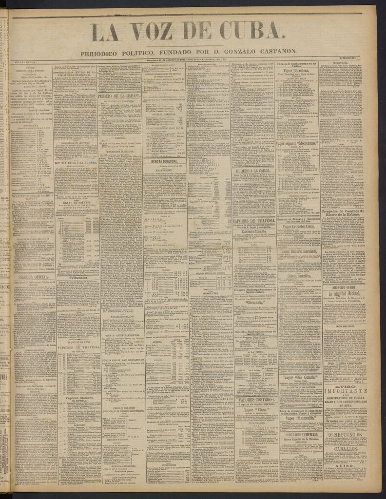 Miniatura de La Voz de Cuba: diario conservador del 19 de octubre de 1873, nº 247
