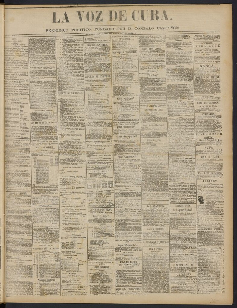 Miniatura de La Voz de Cuba: diario conservador del 21 de octubre de 1873, nº 248