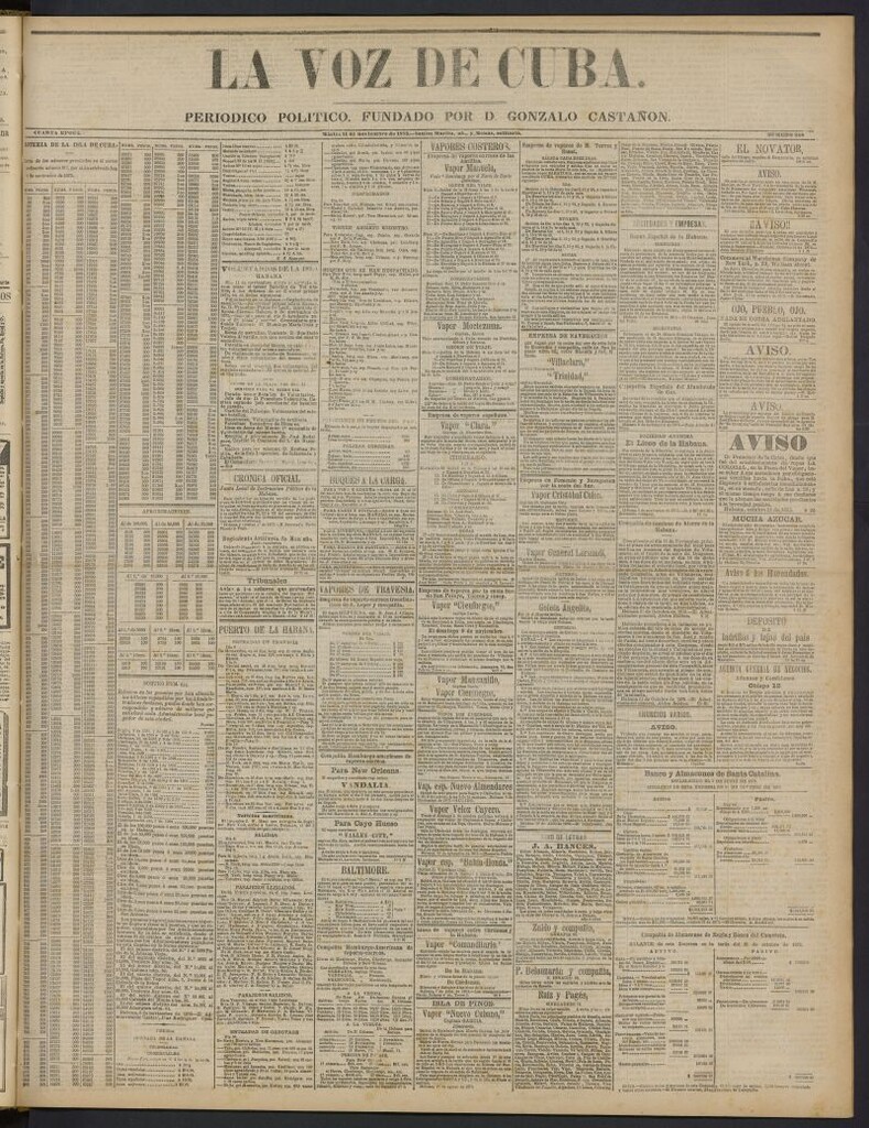 Miniatura de La Voz de Cuba: diario conservador del 11 de noviembre de 1873, nº 268