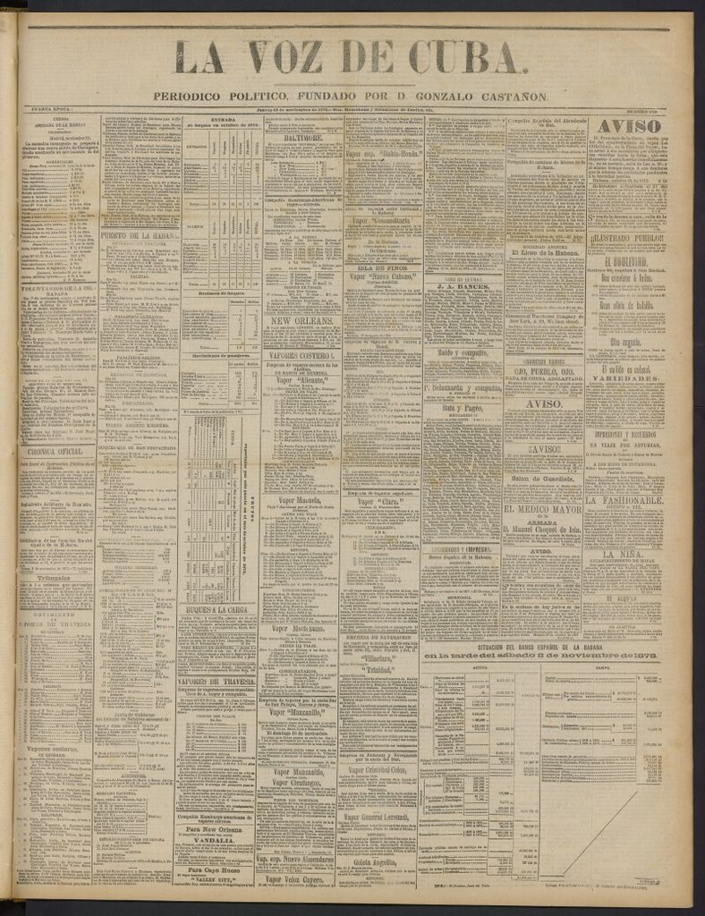 Miniatura de La Voz de Cuba: diario conservador del 13 de noviembre de 1873, nº 270