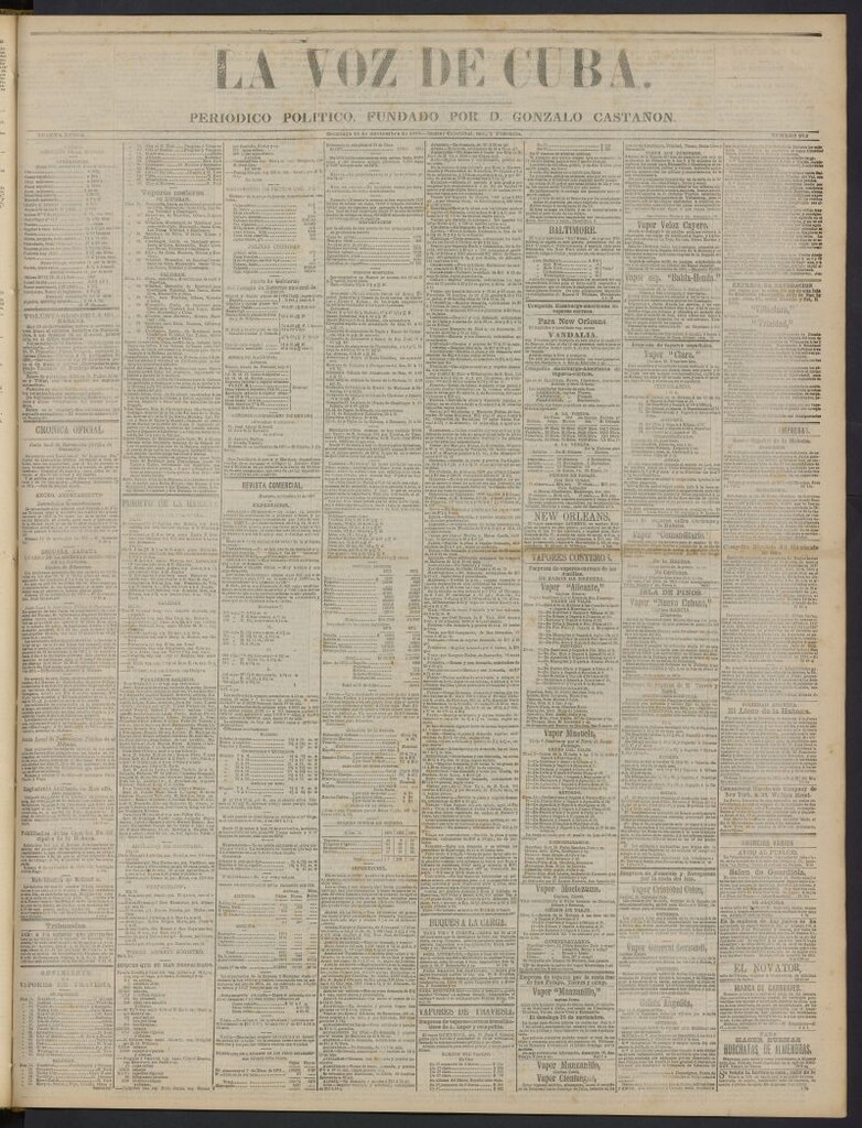 Miniatura de La Voz de Cuba: diario conservador del 16 de noviembre de 1873, nº 273