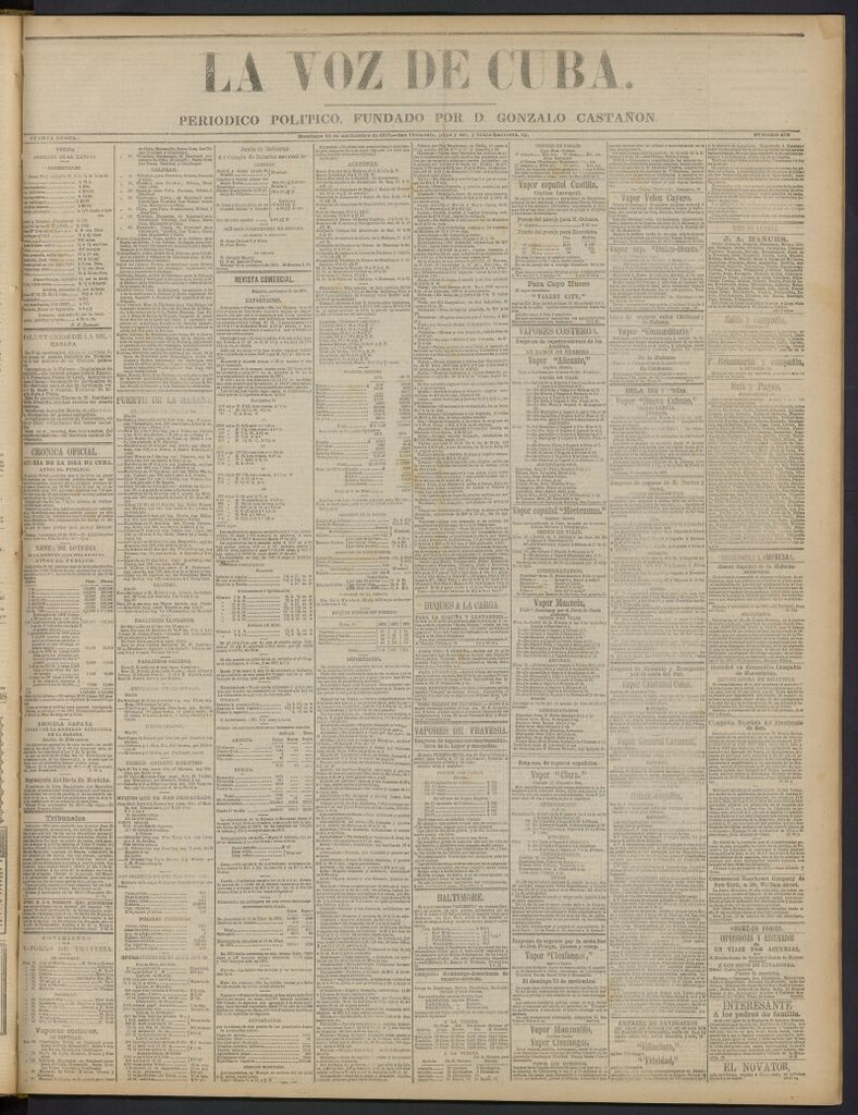 Miniatura de La Voz de Cuba: diario conservador del 23 de noviembre de 1873, nº 279