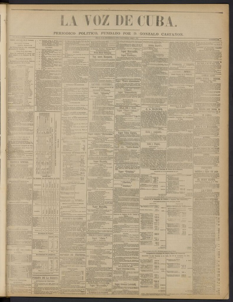 Miniatura de La Voz de Cuba: diario conservador del 11 de diciembre de 1873, nº 294