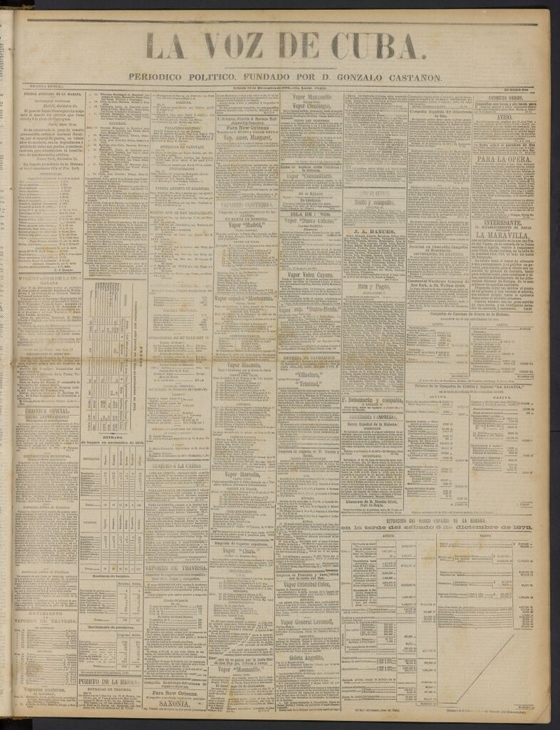 Miniatura de La Voz de Cuba: diario conservador del 13 de diciembre de 1873, nº 296