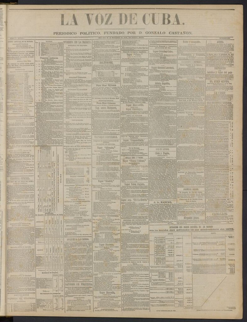 Miniatura de La Voz de Cuba: diario conservador del 17 de diciembre de 1873, nº 299