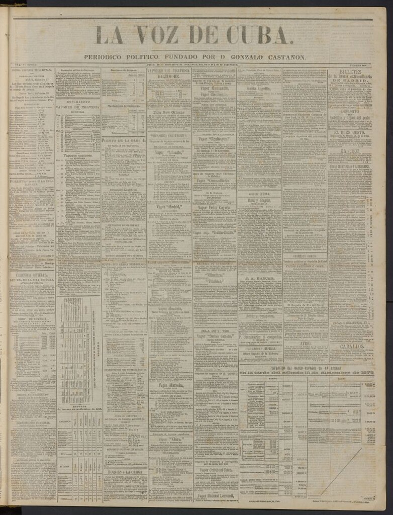 Miniatura de La Voz de Cuba: diario conservador del 18 de diciembre de 1873, nº 300