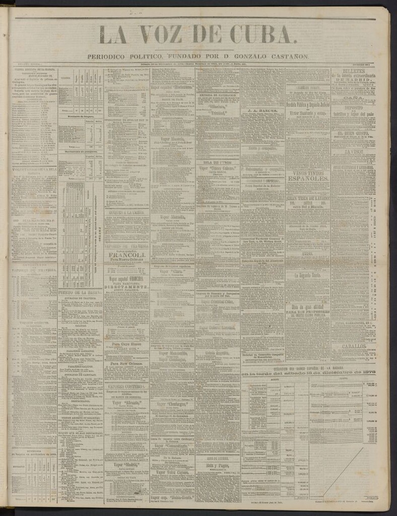 Miniatura de La Voz de Cuba: diario conservador del 20 de diciembre de 1873, nº 302