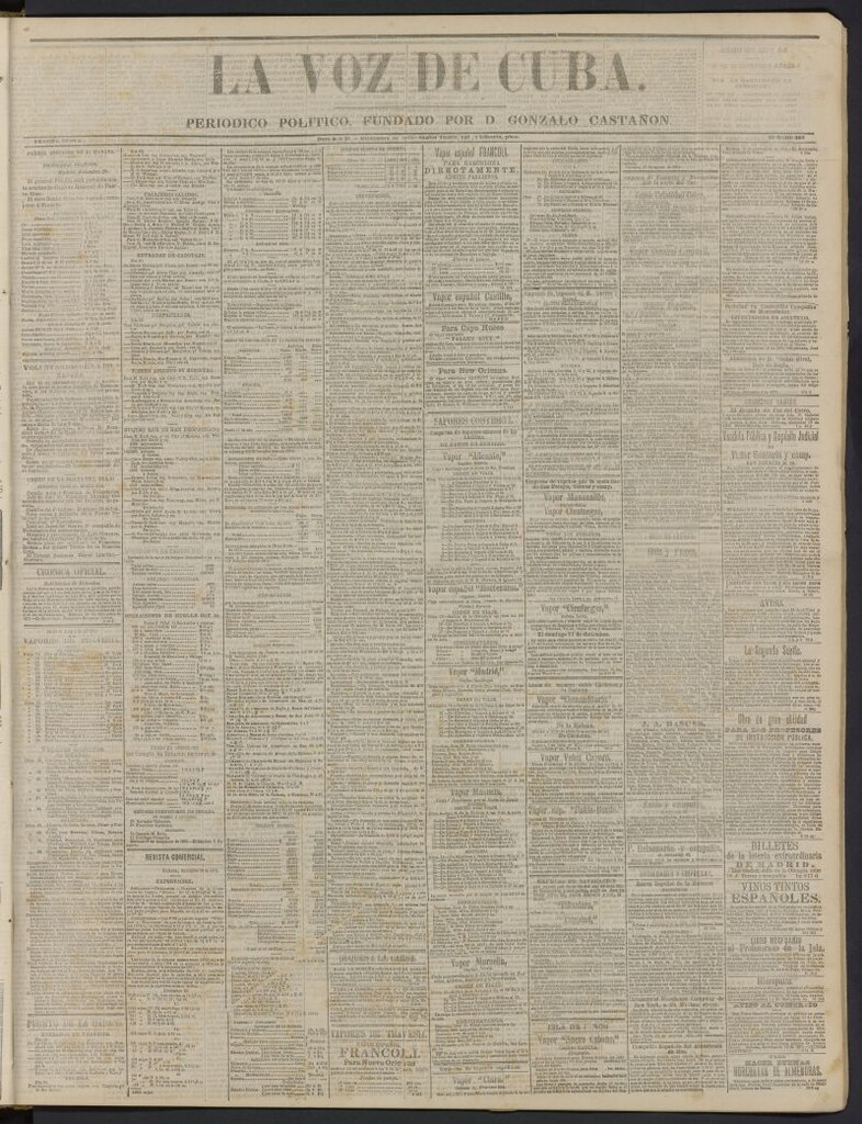Miniatura de La Voz de Cuba: diario conservador del 21 de diciembre de 1873, nº 303