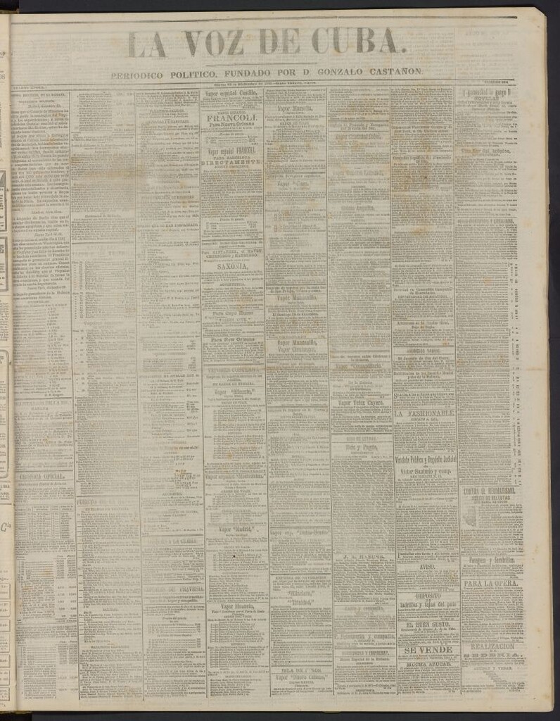 Miniatura de La Voz de Cuba: diario conservador del 23 de diciembre de 1873, nº 304
