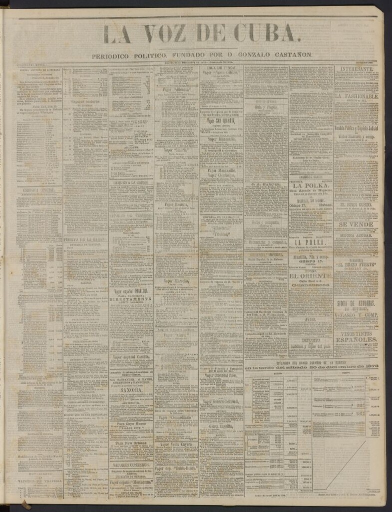 Miniatura de La Voz de Cuba: diario conservador del 25 de diciembre de 1873, nº 306