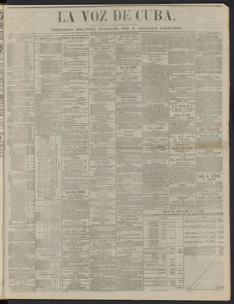 Miniatura de La Voz de Cuba: diario conservador del 26 de diciembre de 1873, nº 307
