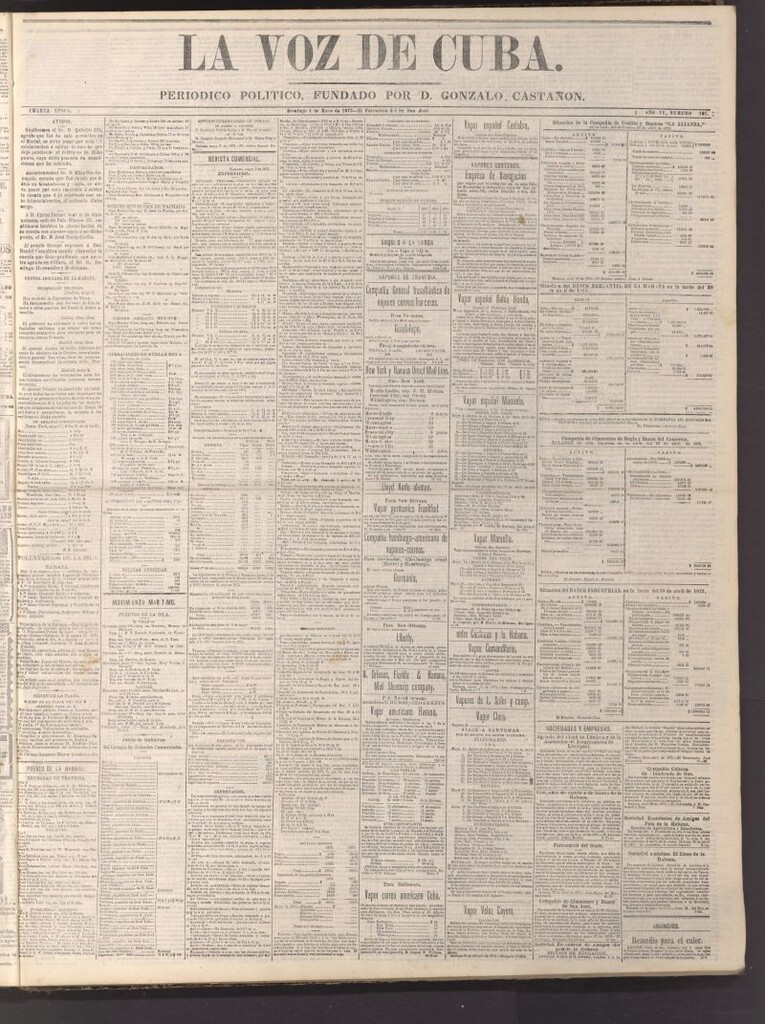 Miniatura de La Voz de Cuba: diario conservador del 4 de mayo de 1873