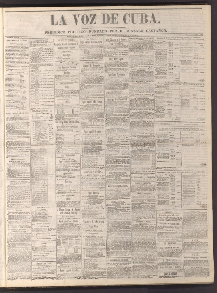 Miniatura de La Voz de Cuba: diario conservador del 6 de mayo de 1873
