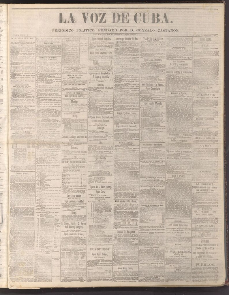 Miniatura de La Voz de Cuba: diario conservador del 8 de mayo de 1873