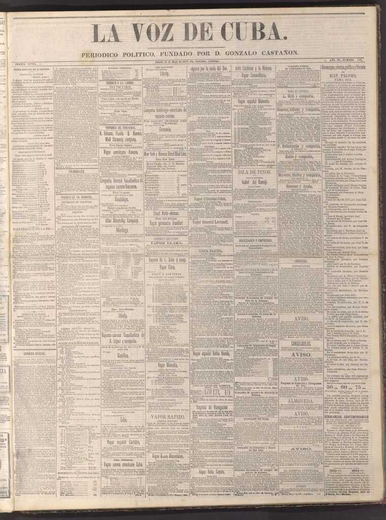 Miniatura de La Voz de Cuba: diario conservador del 10 de mayo de 1873