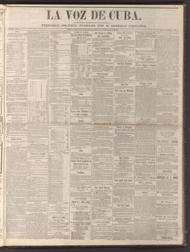 Miniatura de La Voz de Cuba: diario conservador del 16 de mayo de 1873