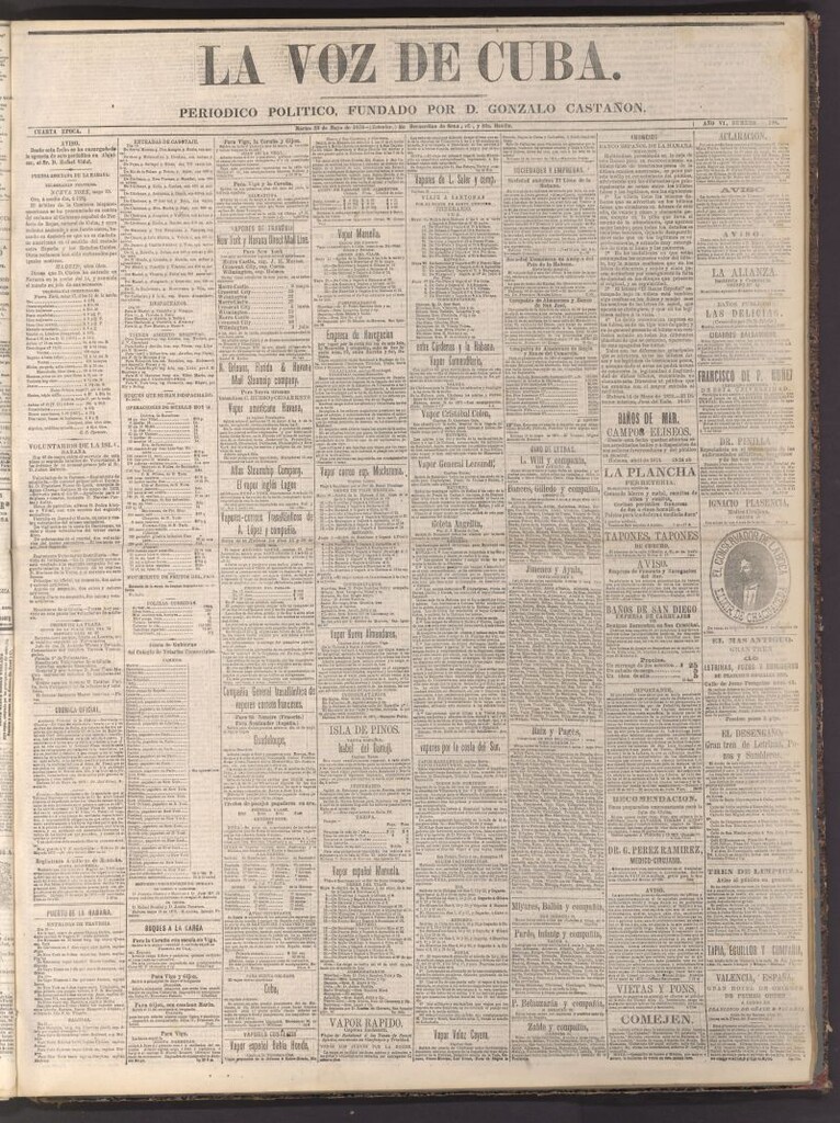 Miniatura de La Voz de Cuba: diario conservador del 20 de mayo de 1873