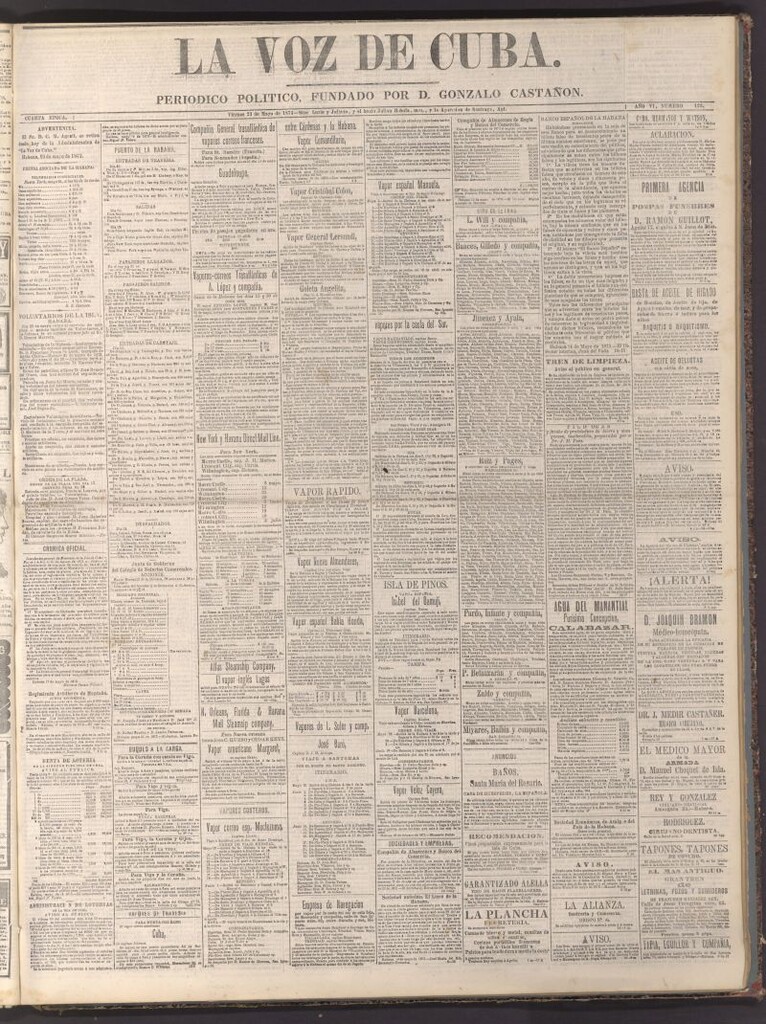 Miniatura de La Voz de Cuba: diario conservador del 23 de mayo de 1873