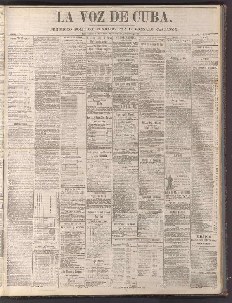 Miniatura de La Voz de Cuba: diario conservador del 3 de junio de 1873