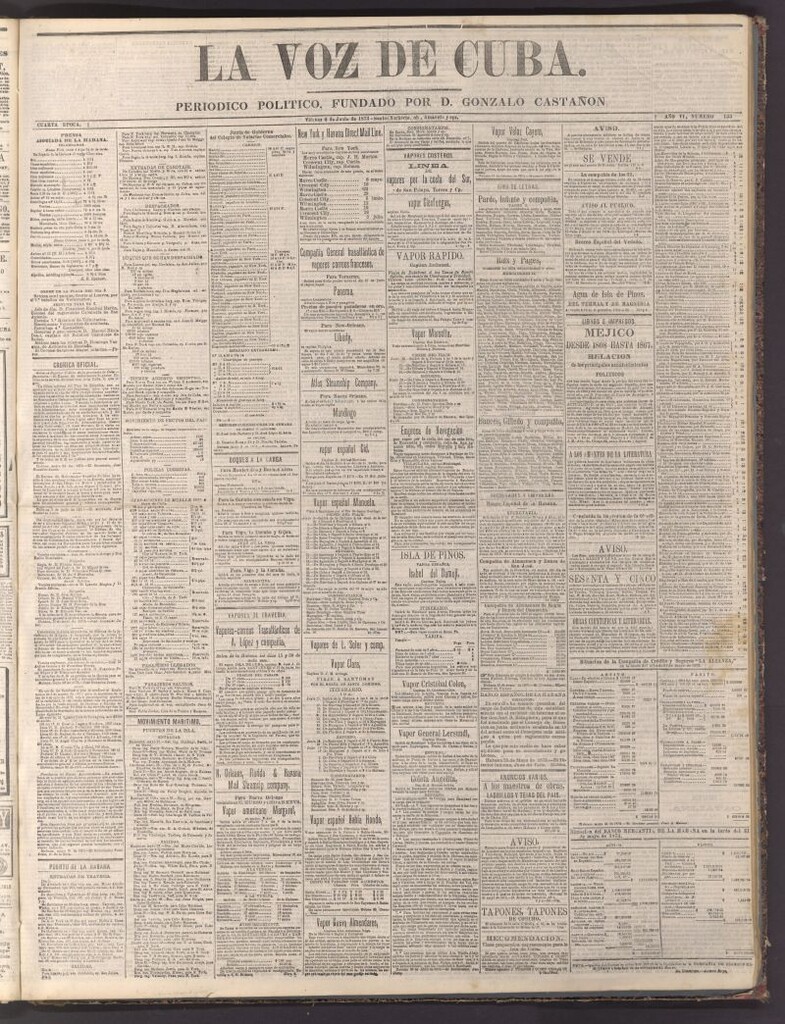 Miniatura de La Voz de Cuba: diario conservador del 6 de junio de 1873