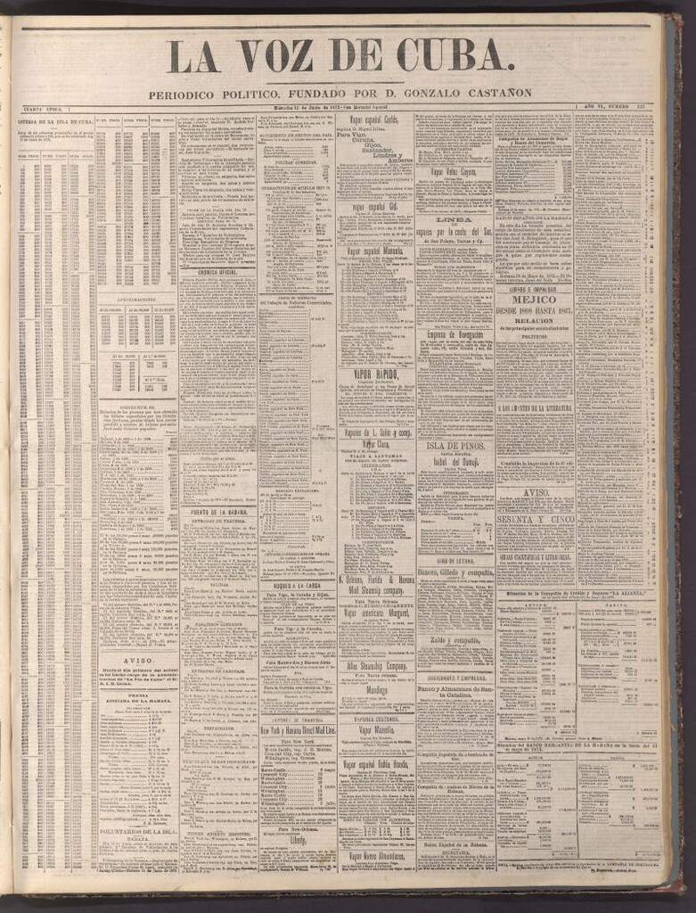 Miniatura de La Voz de Cuba: diario conservador del 11 de junio de 1873
