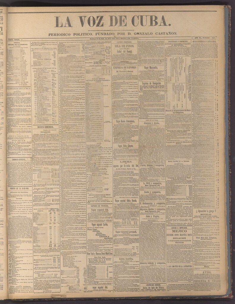 Miniatura de La Voz de Cuba: diario conservador del 15 de junio de 1873