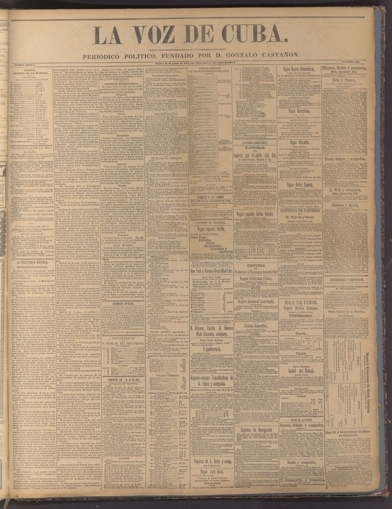 Miniatura de La Voz de Cuba: diario conservador del 24 de junio de 1873