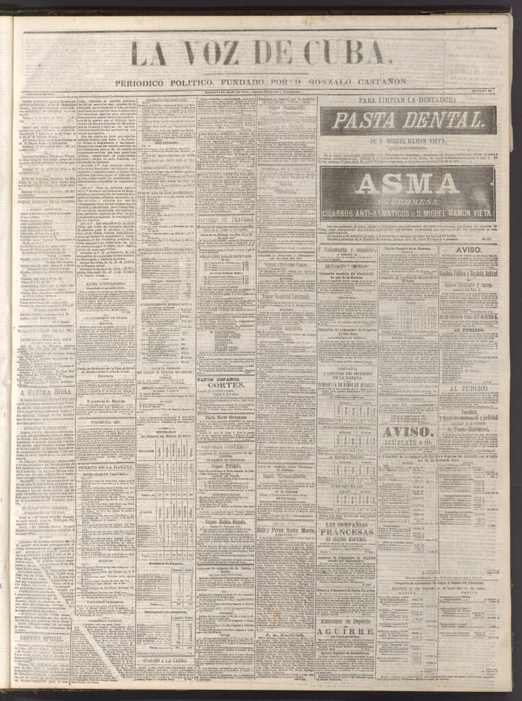 Miniatura de La Voz de Cuba: diario conservador del 14 de abril de 1874