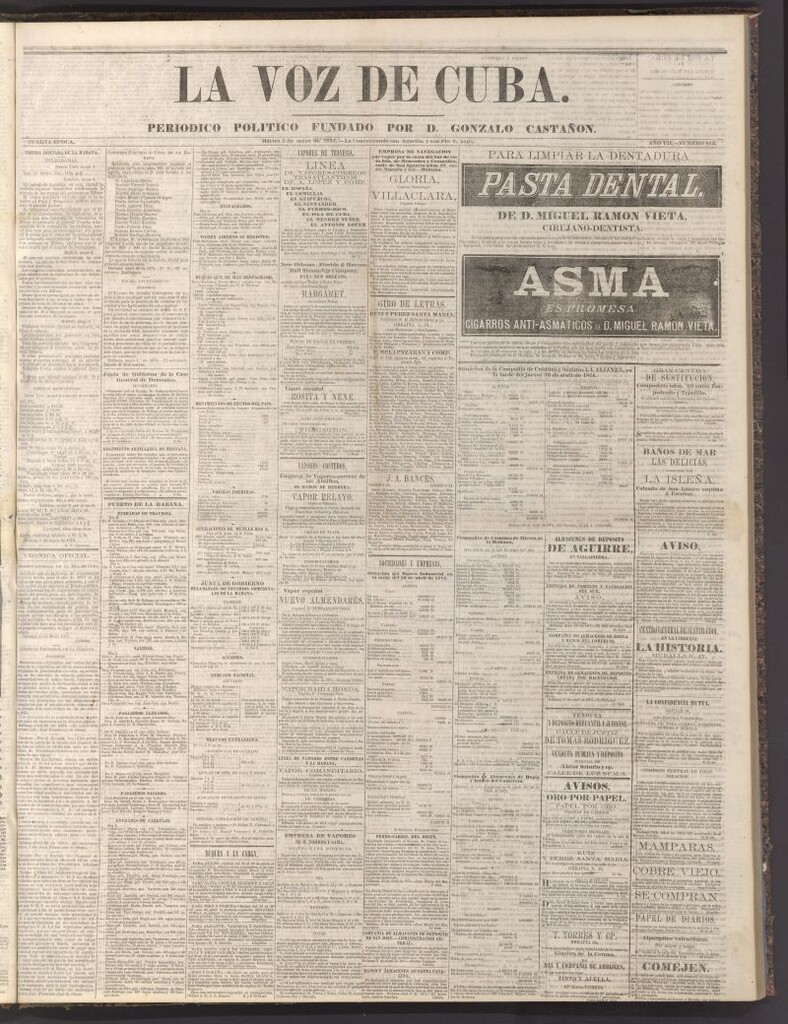 Miniatura de La Voz de Cuba: diario conservador del 5 de mayo de 1874
