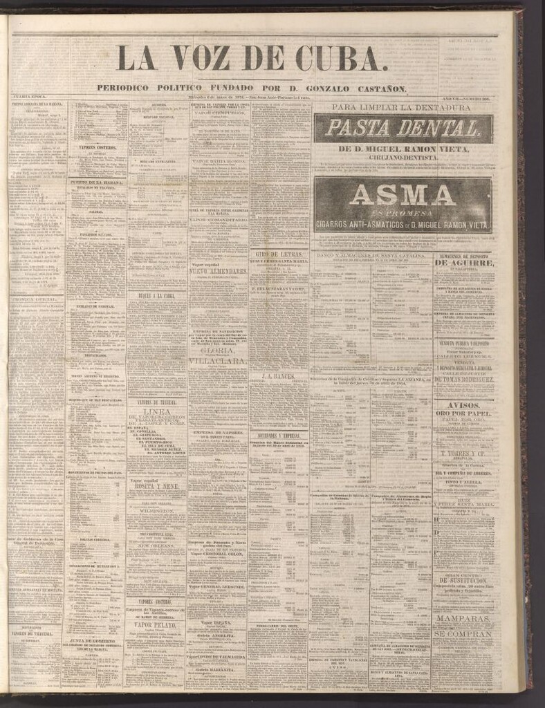 Miniatura de La Voz de Cuba: diario conservador del 6 de mayo de 1874