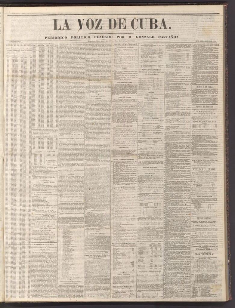 Miniatura de La Voz de Cuba: diario conservador del 10 de mayo de 1874