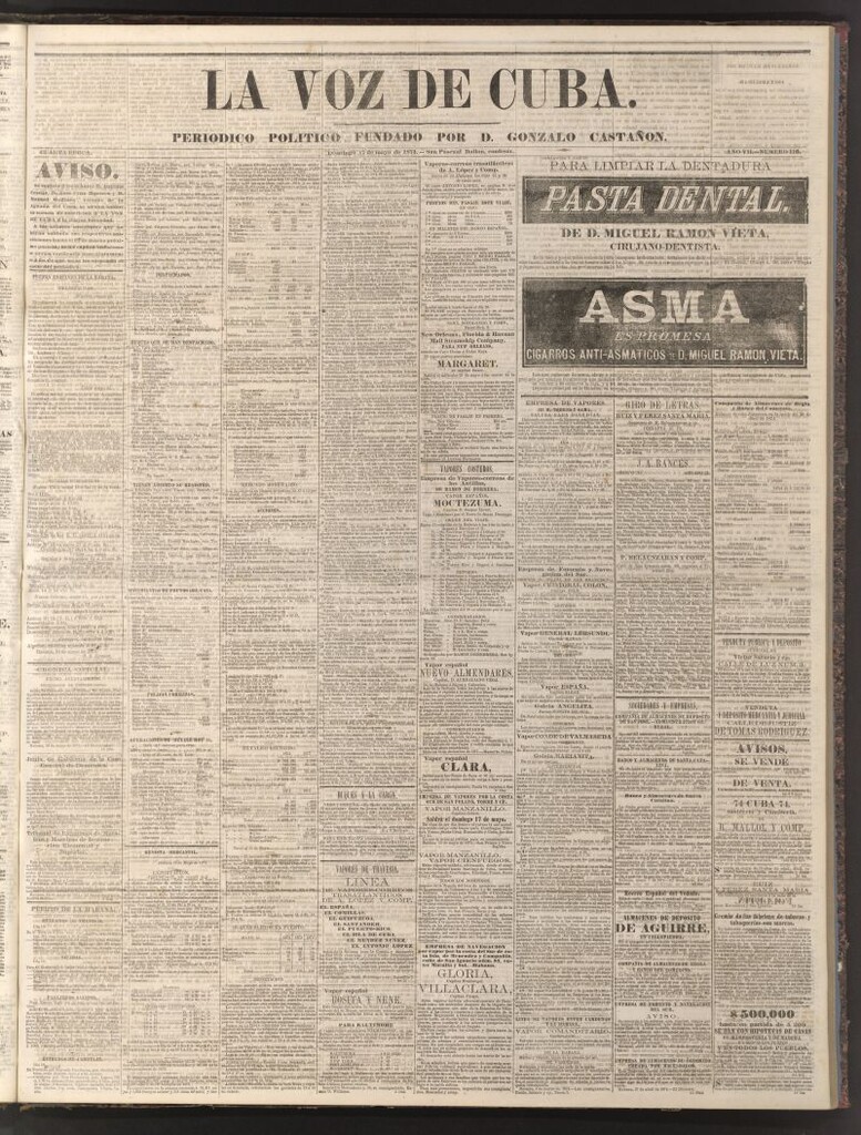 Miniatura de La Voz de Cuba: diario conservador del 17 de mayo de 1874