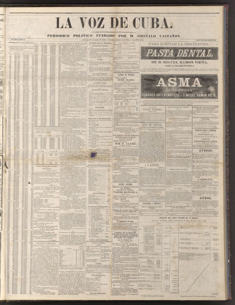 Miniatura de La Voz de Cuba: diario conservador del 29 de mayo de 1874