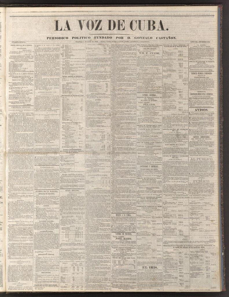 Miniatura de La Voz de Cuba: diario conservador del 7 de junio de 1874