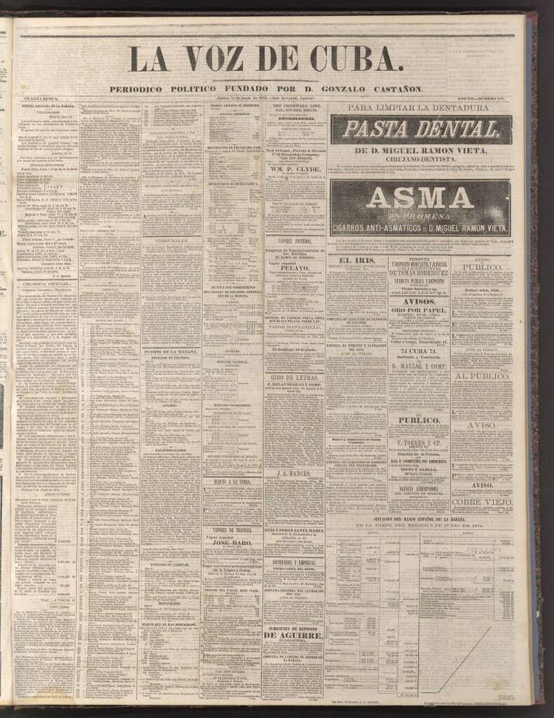 Miniatura de La Voz de Cuba: diario conservador del 11 de junio de 1874