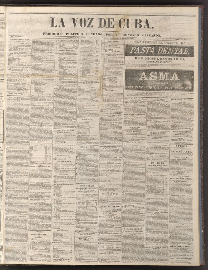 Miniatura de La Voz de Cuba: diario conservador del 19 de junio de 1874