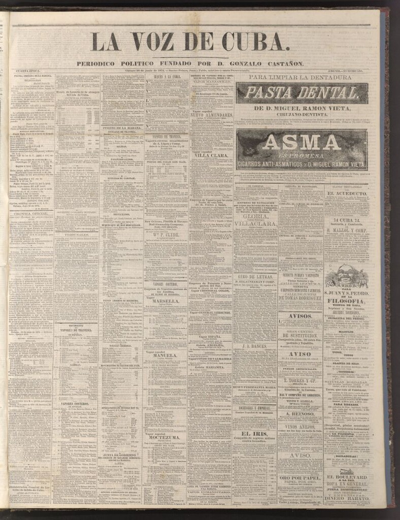 Miniatura de La Voz de Cuba: diario conservador del 26 de junio de 1874