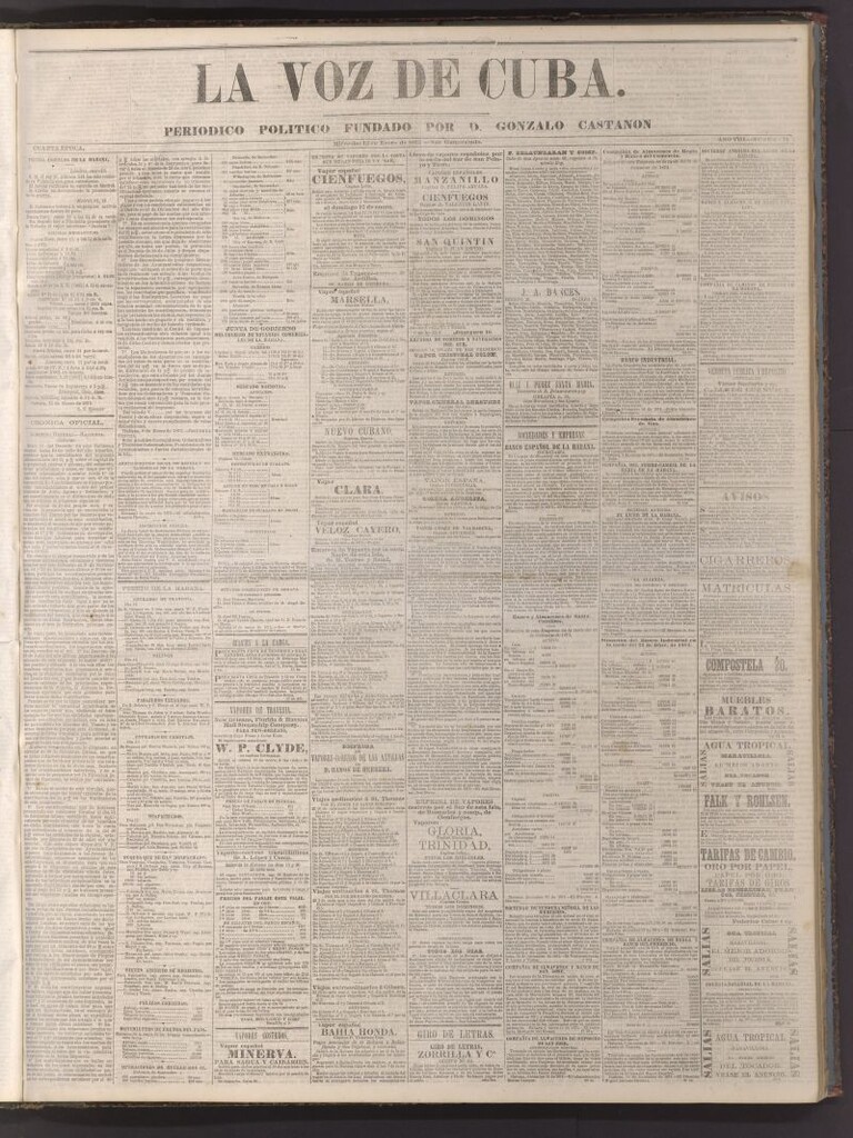 Miniatura de La Voz de Cuba: diario conservador del 13 de enero de 1875