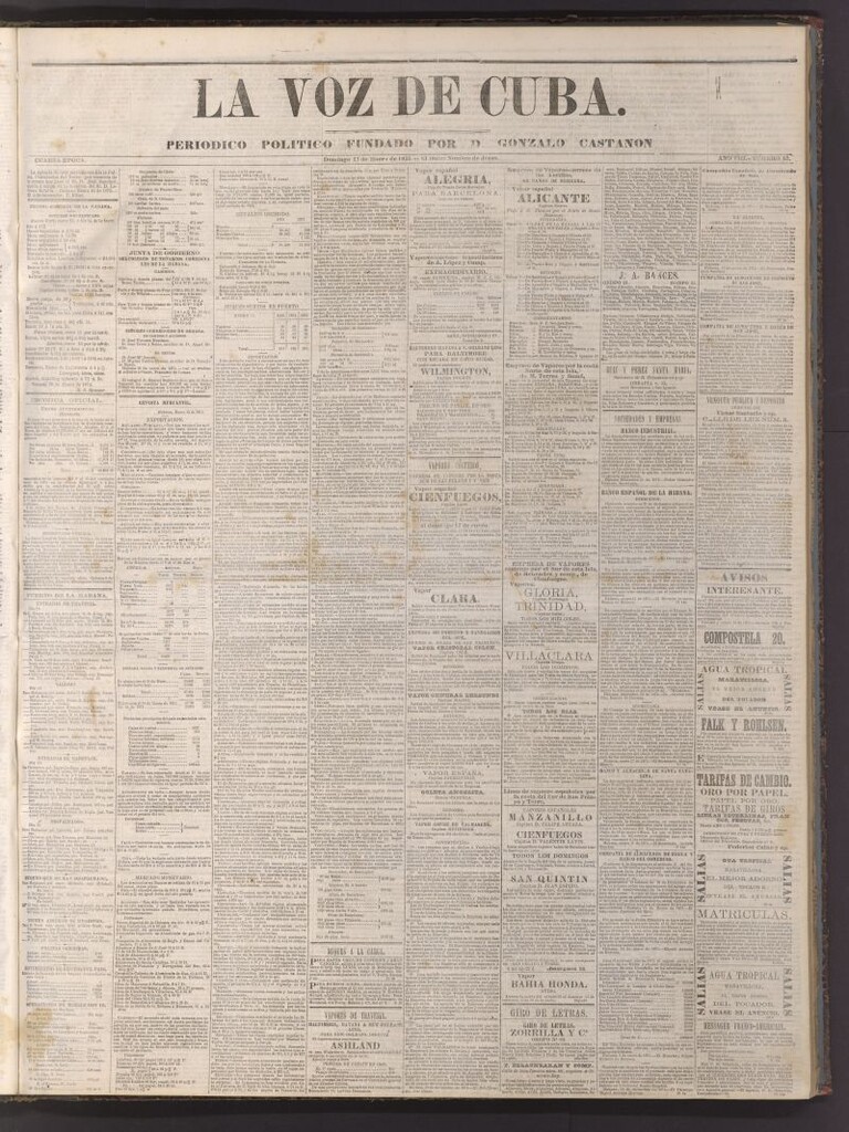Miniatura de La Voz de Cuba: diario conservador del 17 de enero de 1875