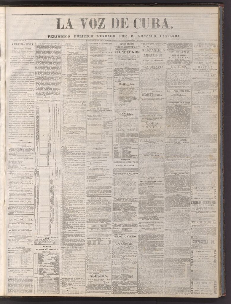 Miniatura de La Voz de Cuba: diario conservador del 27 de enero de 1875