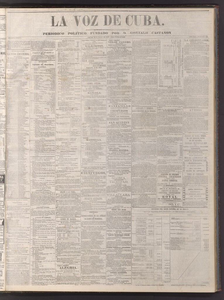 Miniatura de La Voz de Cuba: diario conservador del 28 de enero de 1875