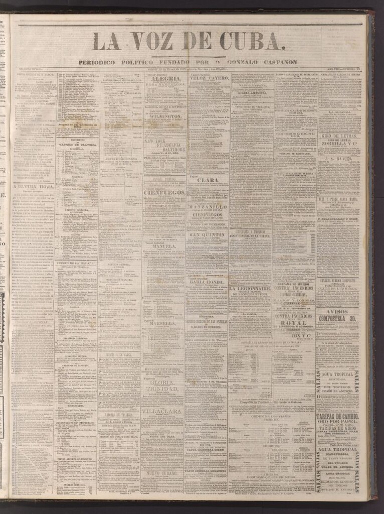 Miniatura de La Voz de Cuba: diario conservador del 30 de enero de 1875