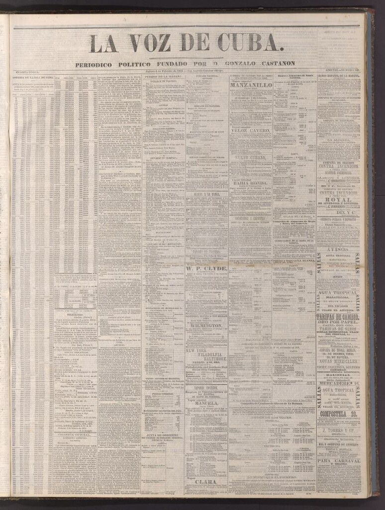 Miniatura de La Voz de Cuba: diario conservador del 4 de febrero de 1875