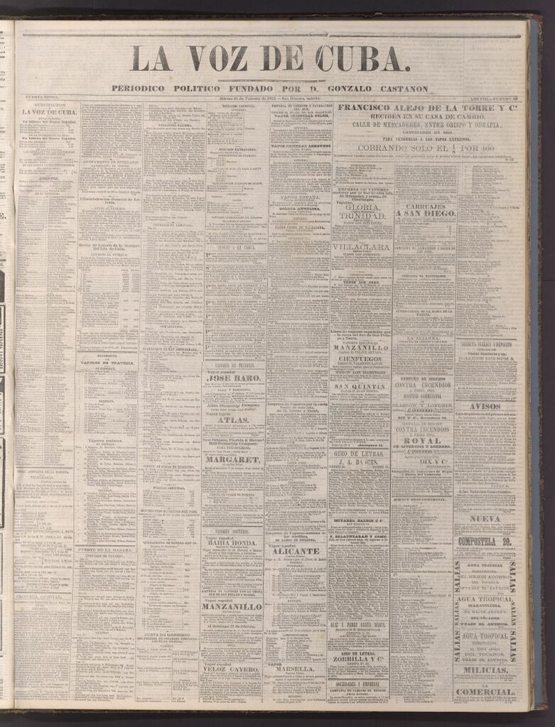 Miniatura de La Voz de Cuba: diario conservador del 16 de febrero de 1875