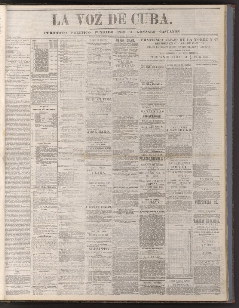 Miniatura de La Voz de Cuba: diario conservador del 26 de febrero de 1875
