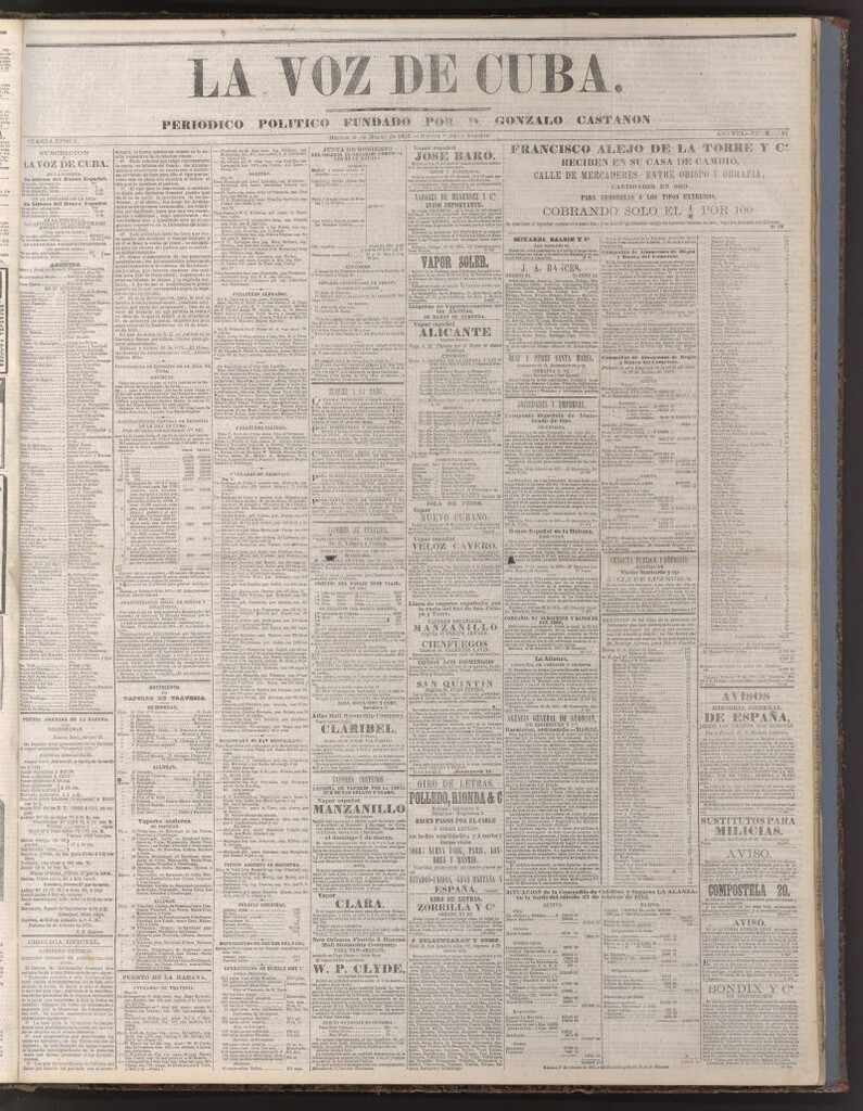 Miniatura de La Voz de Cuba: diario conservador del 2 de marzo de 1875