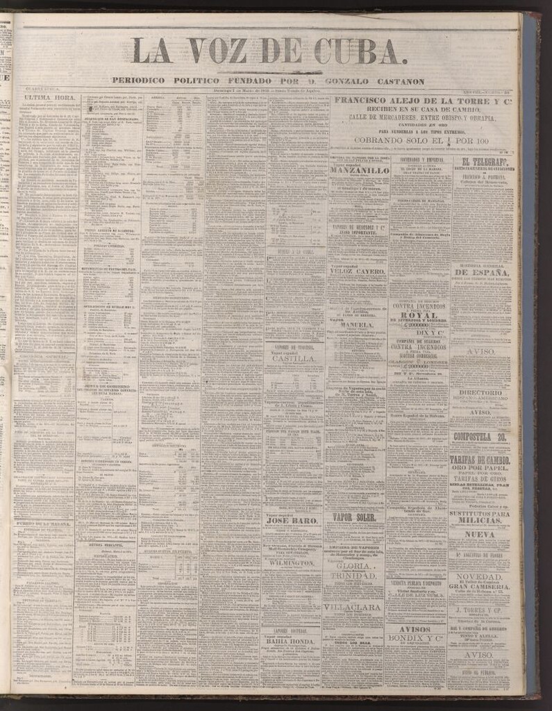 Miniatura de La Voz de Cuba: diario conservador del 7 de marzo de 1875