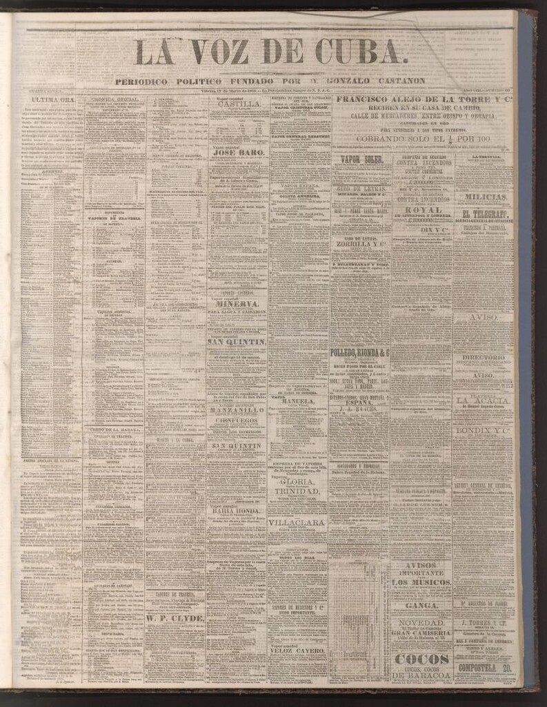 Miniatura de La Voz de Cuba: diario conservador del 12 de marzo de 1875