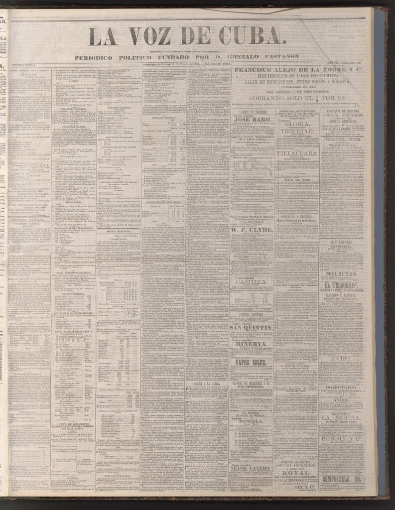Miniatura de La Voz de Cuba: diario conservador del 14 de marzo de 1875